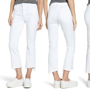 Mother Denim The Insider Step Hem Crop Bootcut Jeans in Glass Slipper size 25